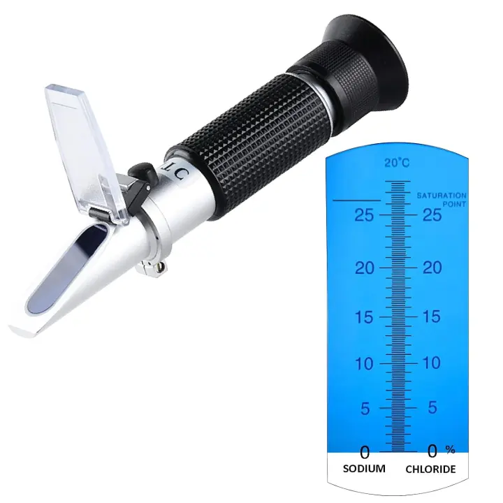 0–28% Salinity Refractometer with ATC — Salt/Brine Refractometer