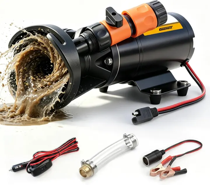 12V RV Macerator Pump — 12 GPM Portable Waste Grinder