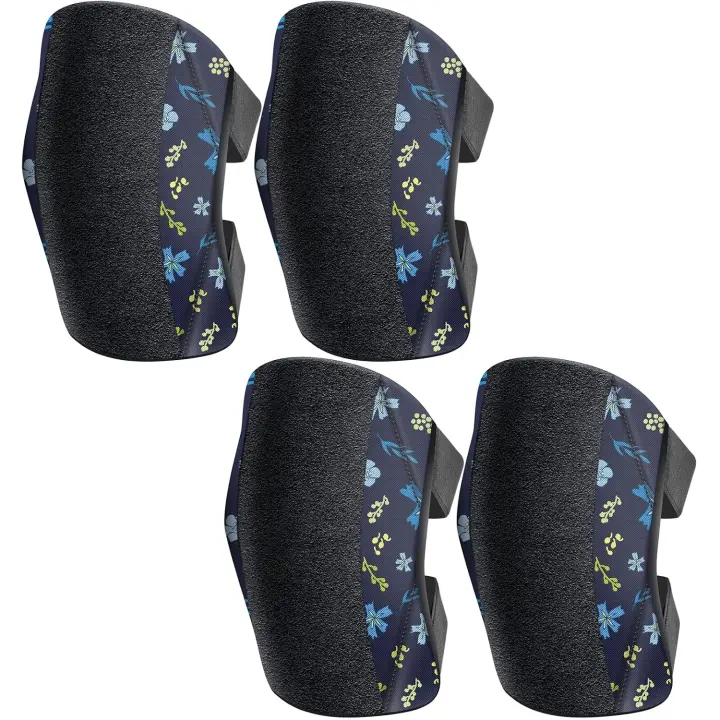 2-Pack Women's Garden Knee Pads — Foam-Cushioned Blue Floral Kneepads