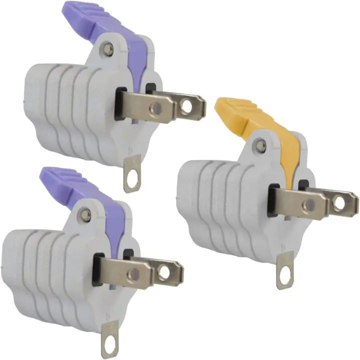 3-to-2 Prong Adapter Pack (3) — Snap-Pop Release, White