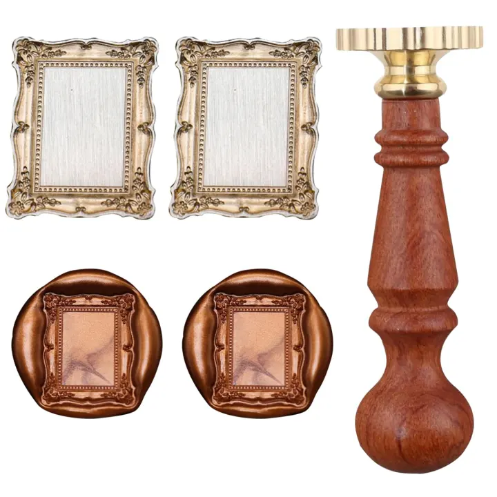 3D Frame Wax Seal Stamp with Brass Head and Wooden Handle — Seal Tool