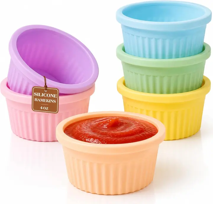 4 oz Silicone Ramekins with Reinforced Metal Rim — 6-Pack