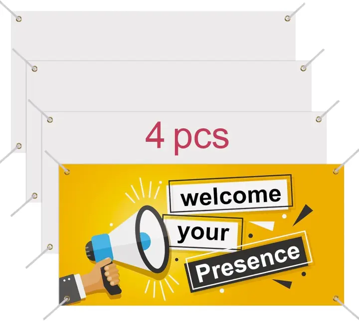 4-Pack 2x4 ft Polyester Oxford Sublimation Banners