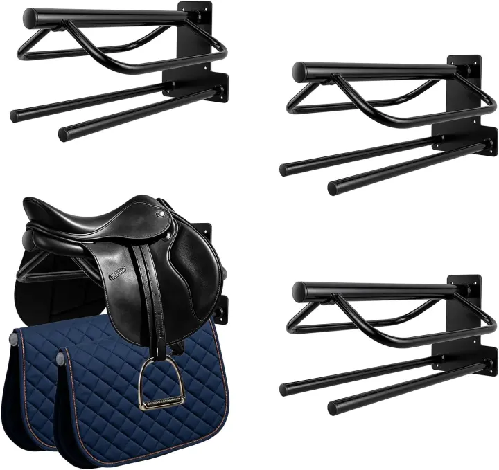 4-Pack Heavy-Duty Wall Saddle Racks with Double Pad Bars