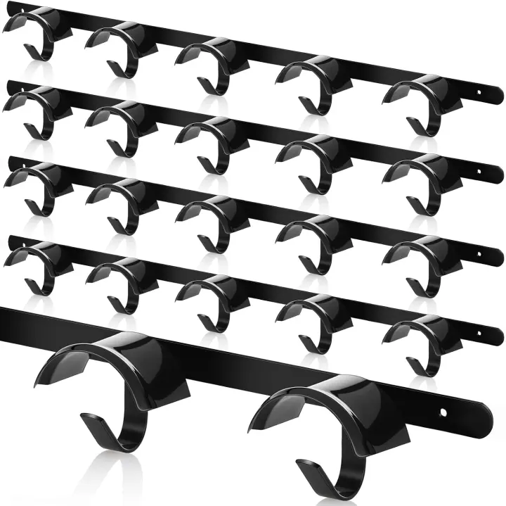 4-Piece Wall-Mount Bridle Rack Set — Five-Hook Horse Tack Hangers