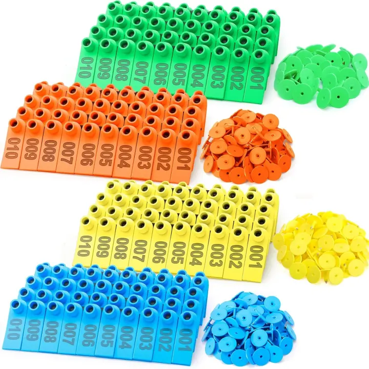 400-Pack Numbered Livestock Ear Tags — Plastic ID Tags for Sheep & Cattle