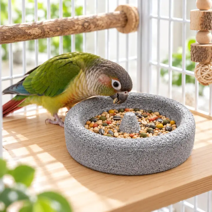 5.9-Inch Textured Feeding Bowl for Parakeets, Lovebirds & Cockatiels