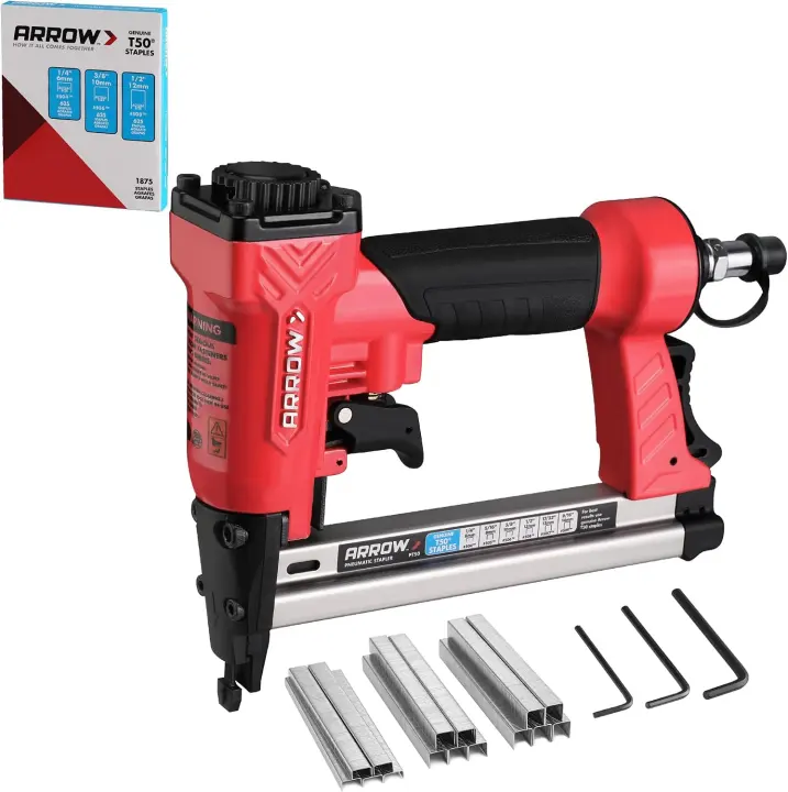 Arrow Pneumatic T50 Staple Gun — Includes 3,750 T50 Staples