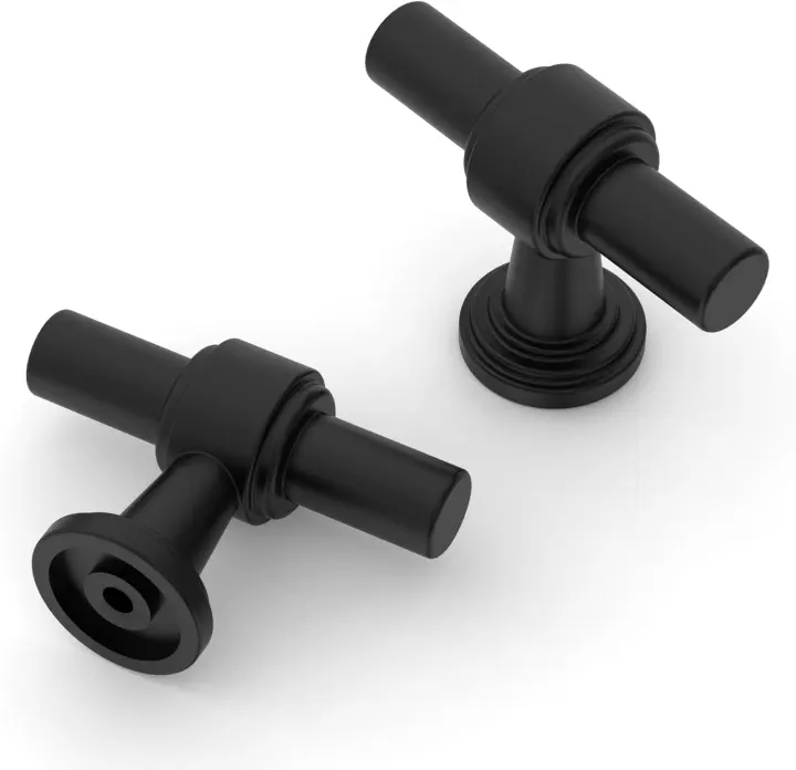 Asidrama 10-Pack Matte Black Cabinet Knobs — Zinc Drawer Knobs