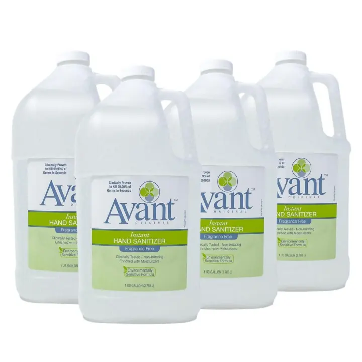 Avant Original Fragrance-Free Gel Hand Sanitizer — 4×1 Gallon Refill