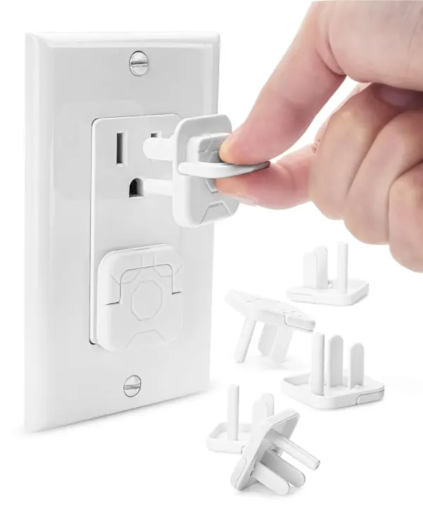 Bates 3-Prong Outlet Covers — 10-Pack Childproof Plugs
