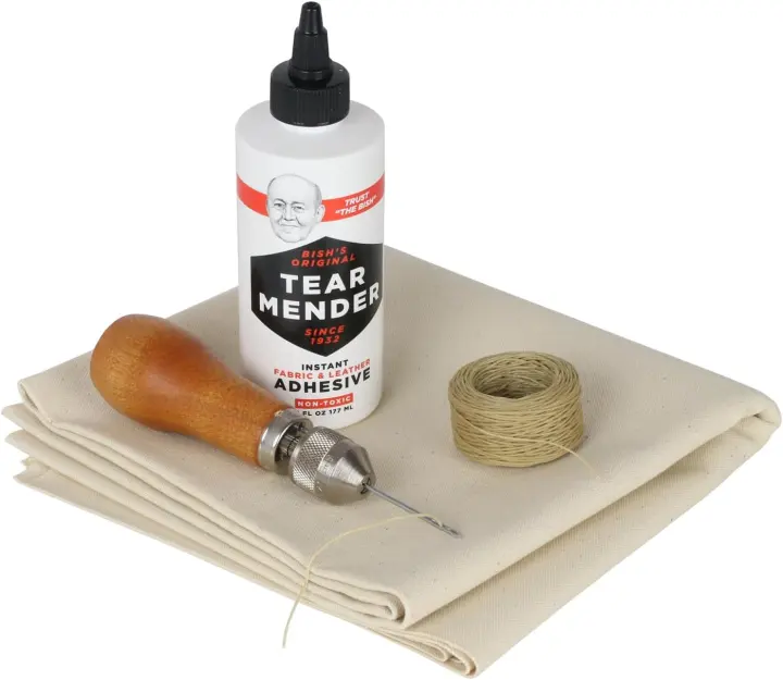 Canvas Repair Kit with Tear Mender Glue & Speedy Stitcher Sewing Awl