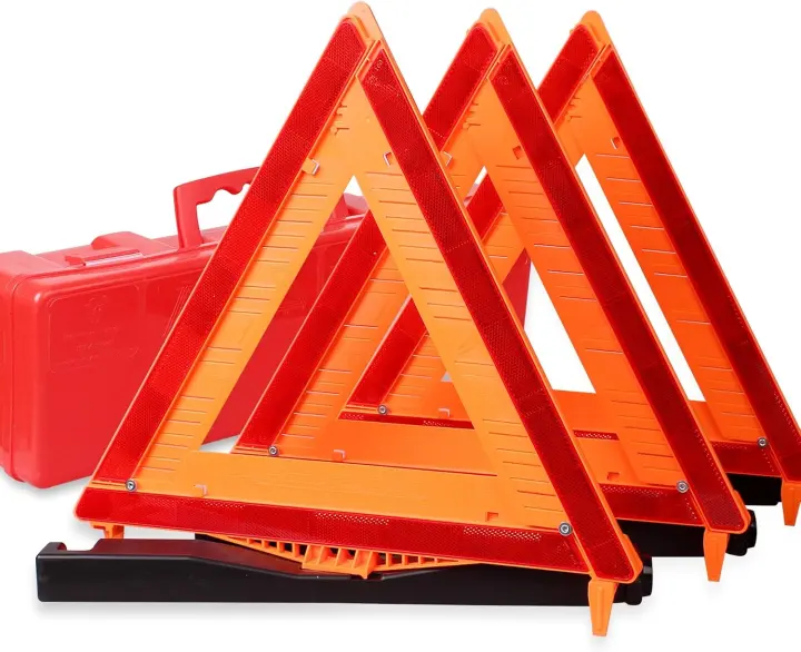 CARTMAN 3-Pack Foldable DOT-Approved Road Warning Triangles