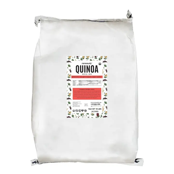 CEREAUSLY Organic Red Quinoa — 10 lb Bulk, Kosher, Non-GMO, Gluten-Free