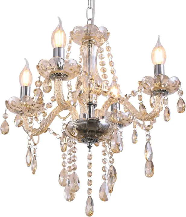 Cognac Small Crystal Mini Chandelier — Mini Crystal Chandelier