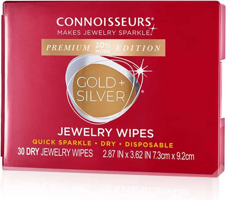 Connoisseurs Jewelry Cleaning Wipes — 30-Count Compact Pack