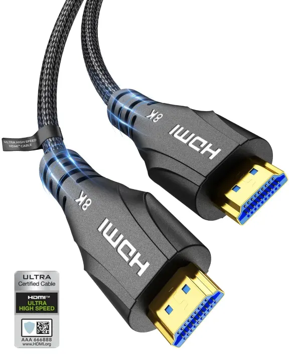 Cratree 15ft Certified 8K Ultra High-Speed HDMI Cable (48Gbps)