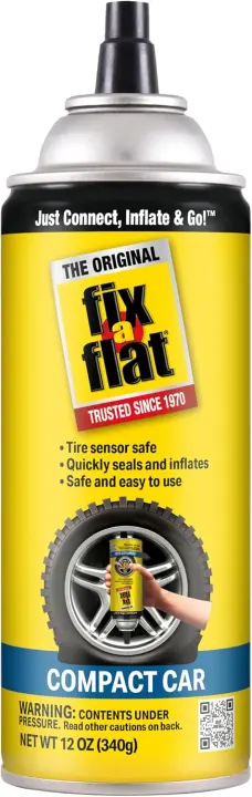 Fix-A-Flat 12 oz Aerosol Tire Sealant & Inflator for Compact Tires