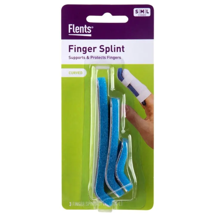 Flents Finger Splint Set — Protective Finger Immobilizers (3 Sizes)