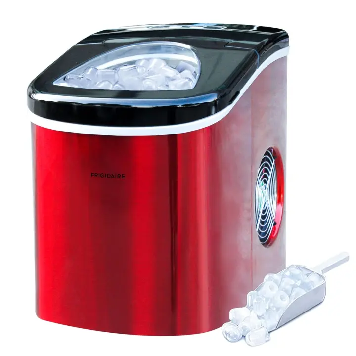 Frigidaire Portable Countertop Ice Maker — 26 lb/day, Red Stainless