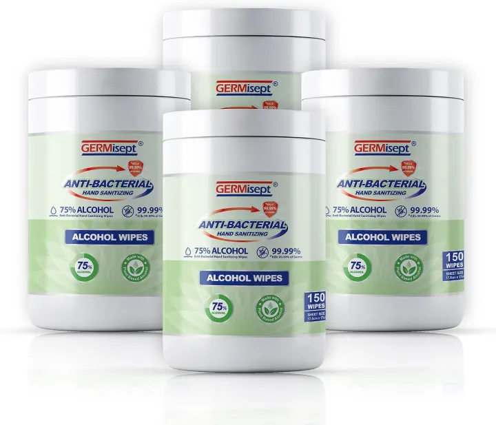 Germisept Hand Sanitizing Wipes — 75% Alcohol Canisters (600 Count)