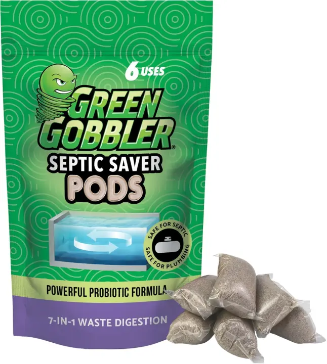 Green Gobbler Septic Tank Enzyme Pods — 6-Month Supply, Monthly Treatment
