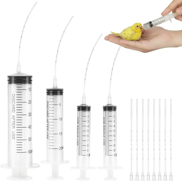 Hand-Feeding Syringes for Birds & Small Pets with Flexible Soft Tubes