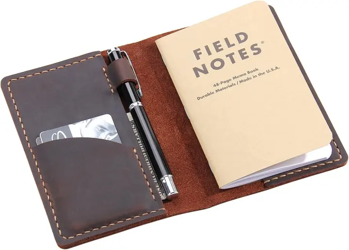 Handmade Leather Journal Cover for 3.5" x 5.5" Notebooks (Coffee)