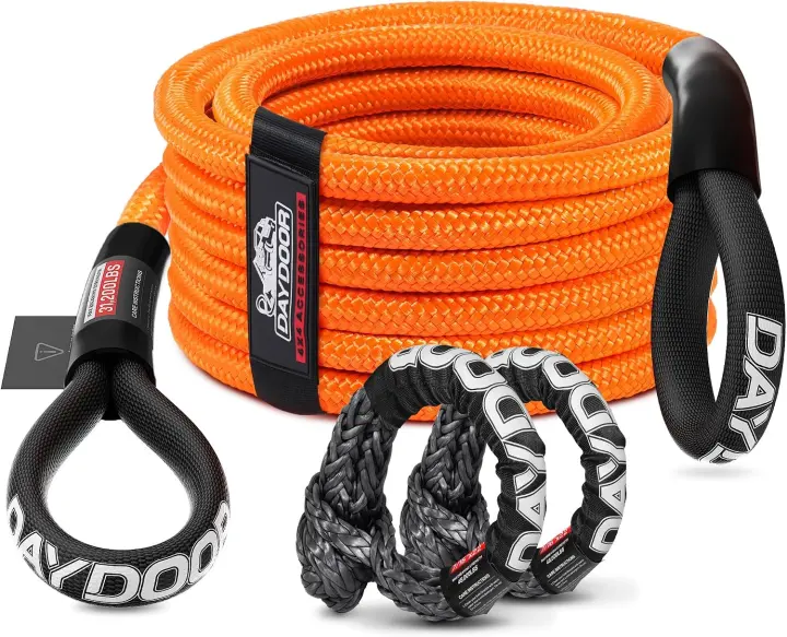 Heavy-Duty Recovery Tow Rope Kit, 7/16" x 30 ft, 31,200 lb Capacity
