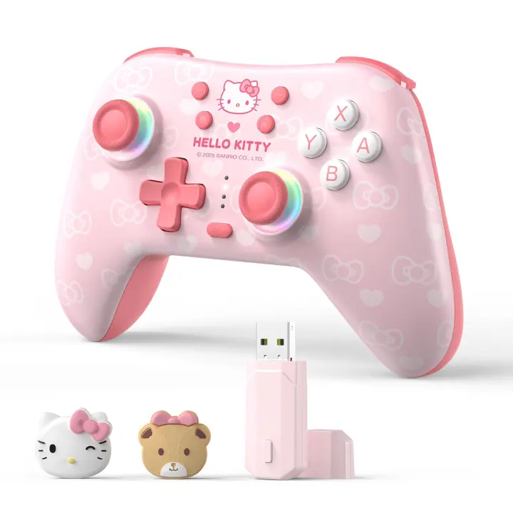 Hello Kitty Wireless Switch Pro Controller — Cute Hall Effect Gamepad