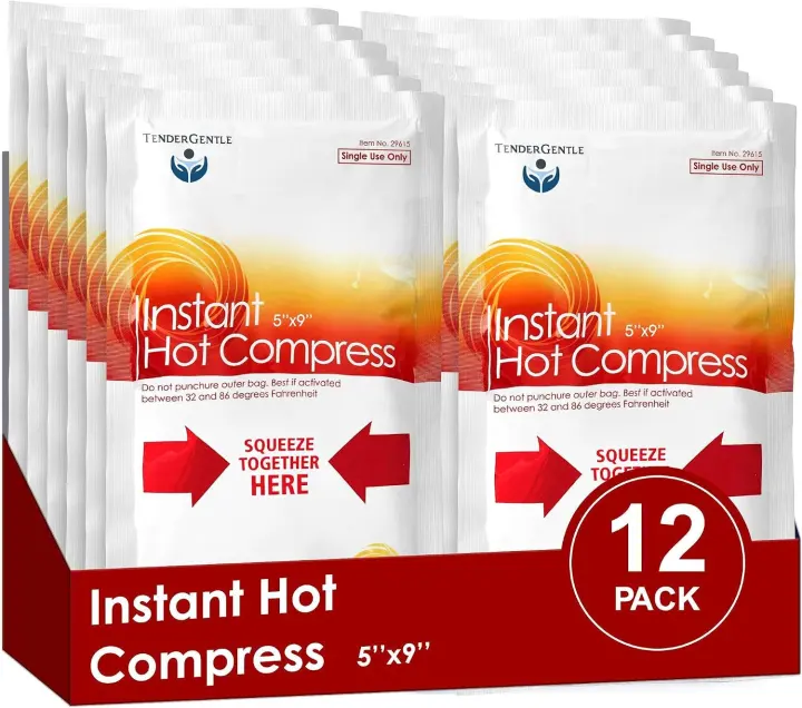 Instant Hot Compresses — 12 Disposable Heat Packs for Muscle & Joint Relief