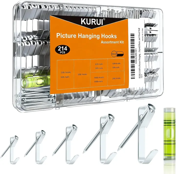 KURUI 214-Piece Picture Hanging Kit — Wall Hangers & Hardware