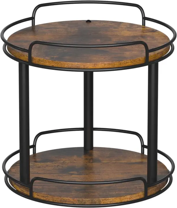 LAMU 2-Tier Rotating Lazy Susan Spice Rack Organizer