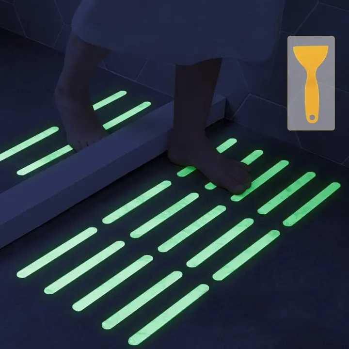 Luminous Bathtub Non-Slip Stickers with Scraper — Shower & Step Treads