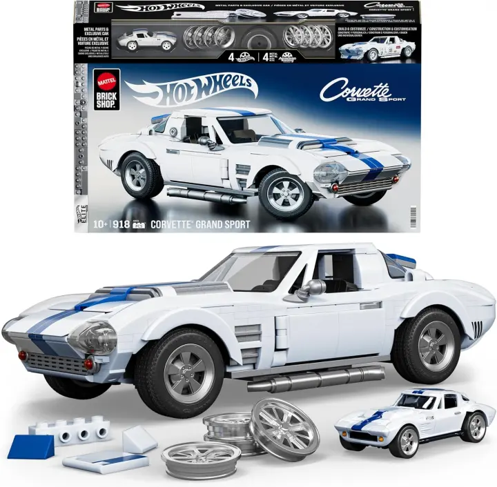 Mattel Brick Shop Hot Wheels Corvette Grand Sport Buildable Model Kit