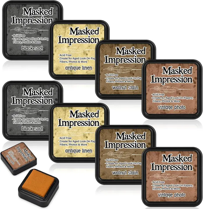 Mini Stamp Ink Pads — 8 Earthy Neutral Craft Pads (Mini Size)