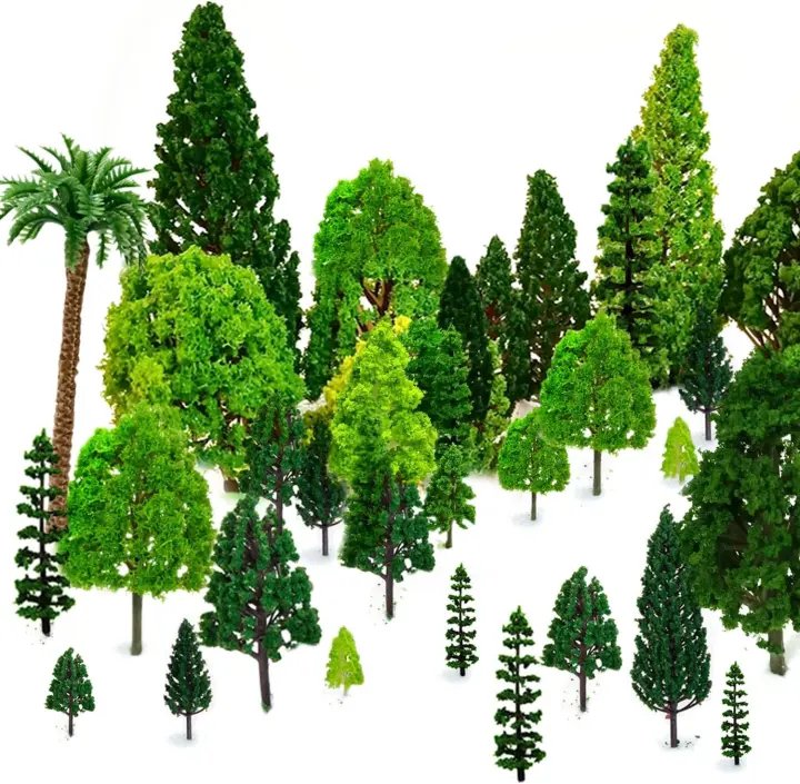 Mixed Model Trees — 29-Piece HO Scale Plastic Scenery Set