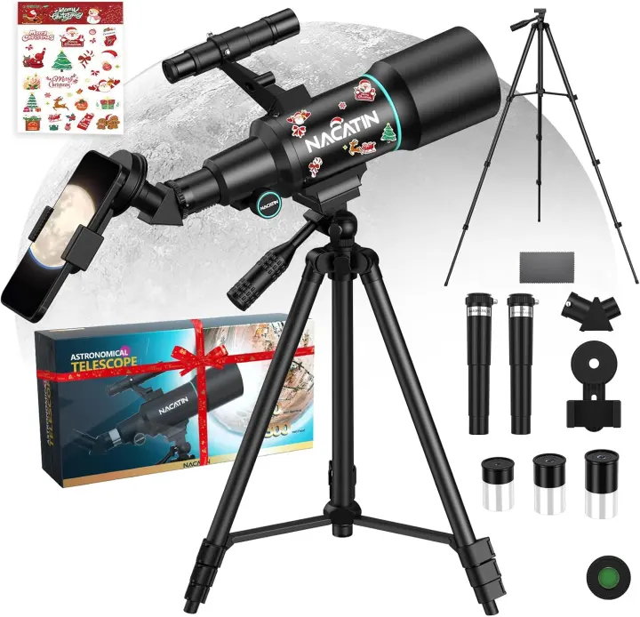 NACATIN 70mm Refractor Telescope for Kids & Adults — 300mm Focal