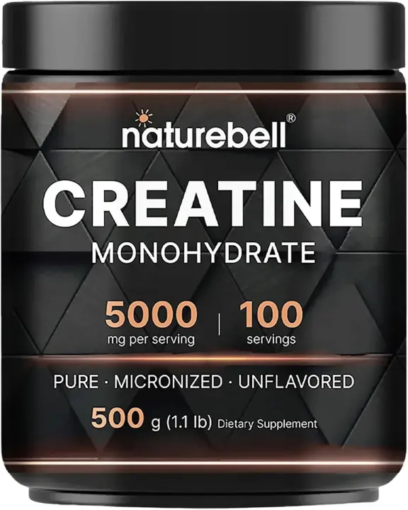 NatureBell Micronized Creatine Monohydrate Powder — 500g, 5g Servings