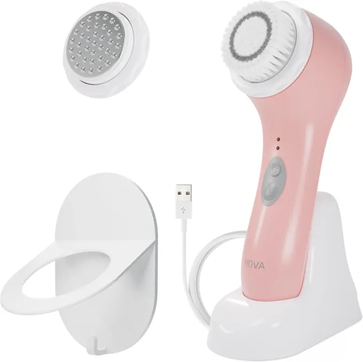 NOVA Sonic Facial Cleansing Brush & Serum Infusion System (Pink)