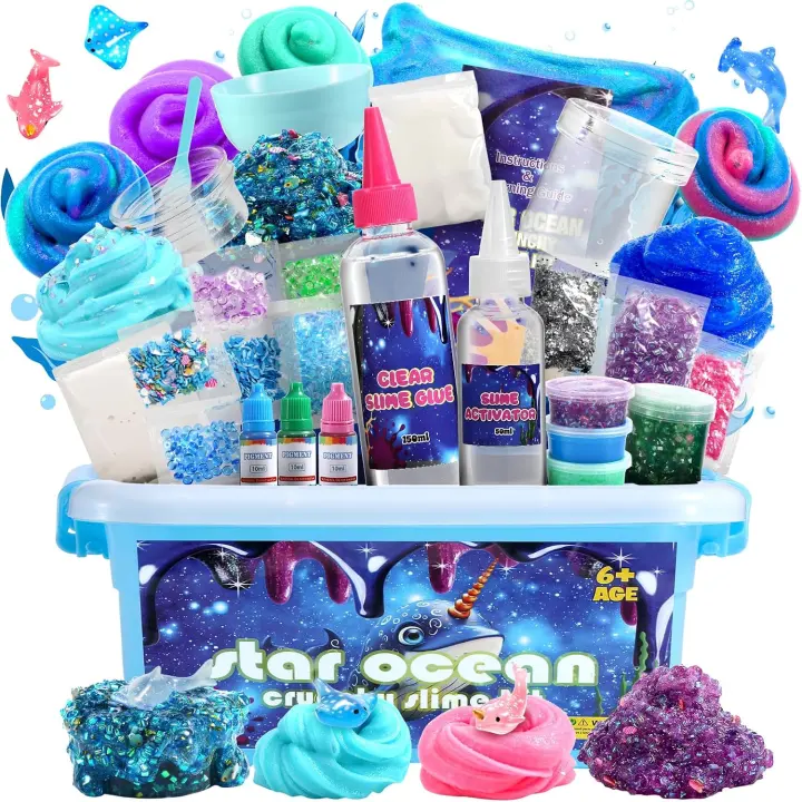 OPLDYRK Slime Kit for Kids — Butter, Cloud, Clear, Galaxy & Foam Set