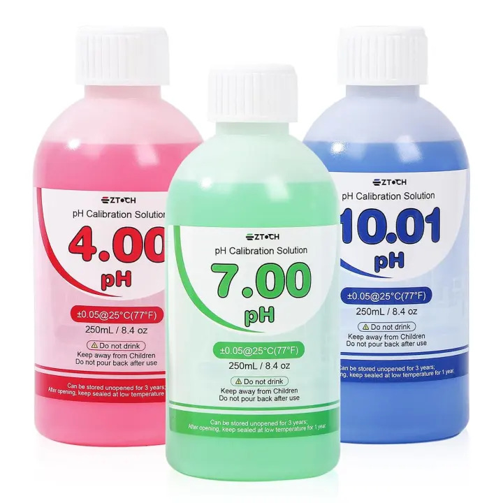 pH 4.00 / 7.00 / 10.01 Calibration Solutions — 250 ml Each