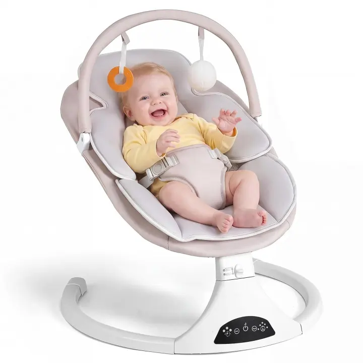 Portable Electric Baby Swing with Remote & Bluetooth (0–6M)