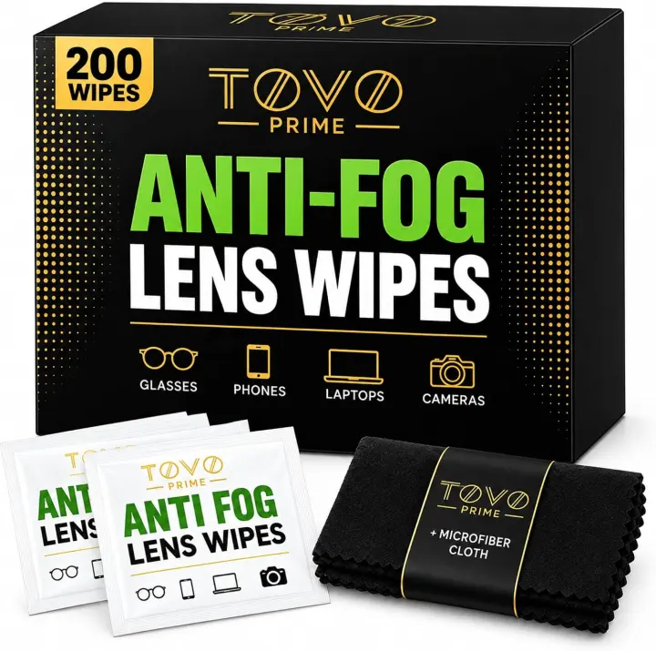 Pre-Moistened Lens Wipes for Glasses & Screens, 200 Count
