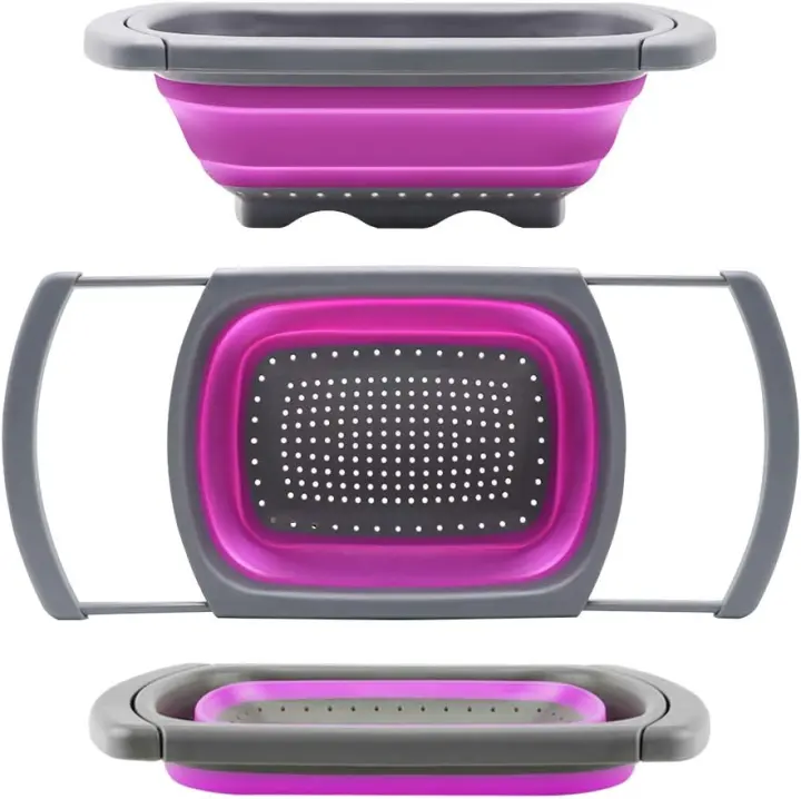 Qimh Collapsible Kitchen Colander — Foldable Sink Strainer