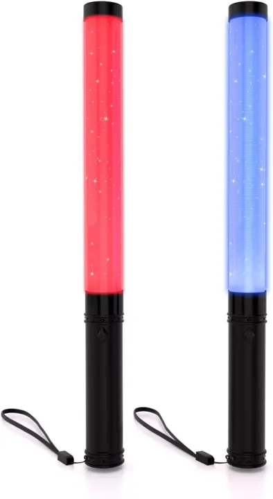 Rechargeable Reusable LED Glow Sticks — 15-Color Light Batons (2-Pack)