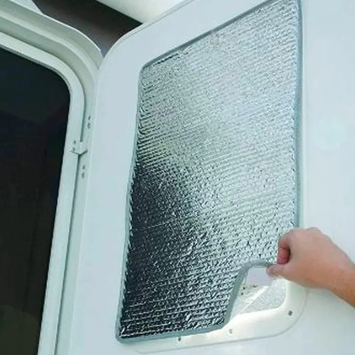 Reflective RV Door Window Shade — 16 x 25 inch Sun & Heat Shield