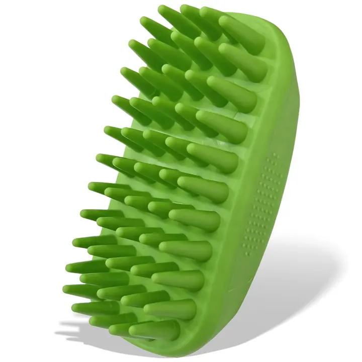 Rubber Pet Bath Brush with Soft TPR Bristles and Massage Design