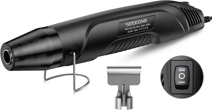SEEKONE 350W Mini Heat Gun — Dual-Temp Craft Heat Gun (Black)