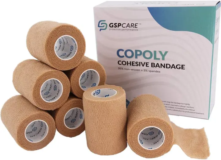 Self-Adhesive Cohesive Wrap Bandages — 6 Rolls (3 in x 5 yd)